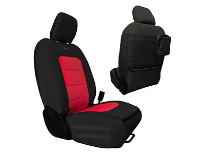 Bartact Tactical Series Front Seat Covers; Black/Red (20-25 Jeep Gladiator JT)