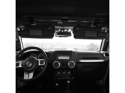 Bartact MOLLE Sun Visor Covers with PALS Webbing; Black (07-18 Jeep Wrangler JK)