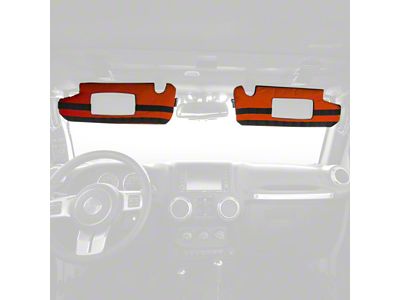 Bartact MOLLE Sun Visor Covers with PALS Webbing; Orange (07-18 Jeep Wrangler JK)