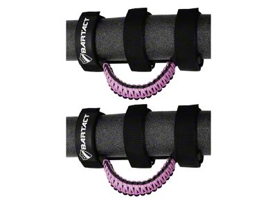 Bartact Universal Paracord Grab Handles; Black/Baby Pink (Universal; Some Adaptation May Be Required)