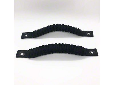 Bartact Rear Sound Bar Paracord Grab Handles; Black (07-18 Jeep Wrangler JK)