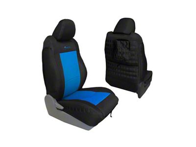 Bartact Tactical Series Front Seat Covers; Black/Blue (09-15 Tacoma TRD Pro)