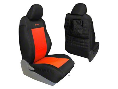 Bartact Tactical Series Front Seat Covers; Black/Orange (09-15 Tacoma w/ Bucket Seats, Excluding TRD Pro)