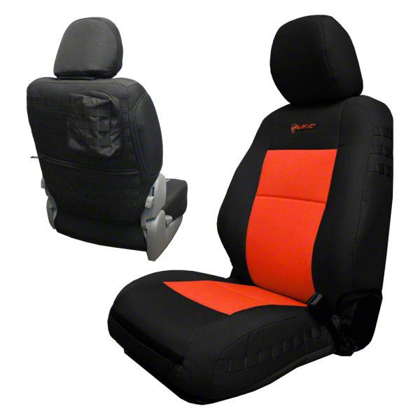 Bartact Tactical Series Front Seat Covers; Black/Orange TTAC2016FPBN (1619 w