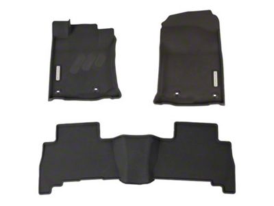 BaseLayer Custom-Fit All Weather Front and Rear Floor Liners with Gray Logo; Black (13-24 4Runner)