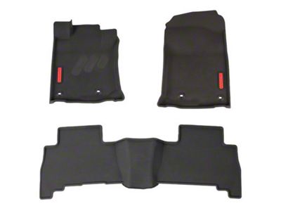 BaseLayer Custom-Fit All Weather Front and Rear Floor Liners with Red Logo; Black (13-24 4Runner)