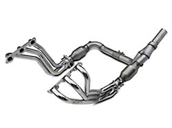 BBK 1-5/8-Inch Full-Length Long Tube Headers with Catted Y-Pipe; Polished Silver Ceramic (07-11 3.8L Jeep Wrangler JK)