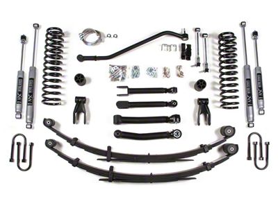 BDS 4.50-Inch Coil Spring Suspension Lift Kit with Rear Leaf Springs and NX2 Nitro Shocks (84-01 4WD Jeep Cherokee XJ w/ Dana 35 Rear Axle)