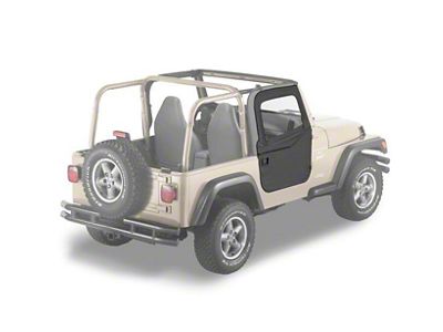 Bestop 2-Piece Full Fabric Doors; Black Diamond (97-06 Jeep Wrangler TJ)