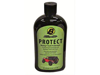 Bestop Soft Top Protectant for Black Twill Fabrics; 16 oz. Bottle