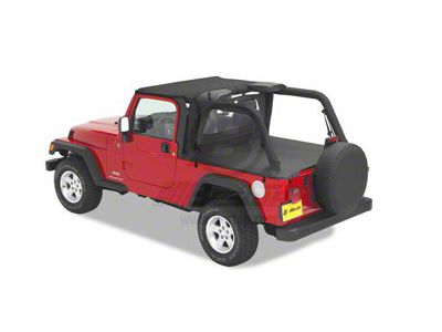 Bestop Duster Deck Cover; Black Denim (04-06 Jeep Wrangler TJ Unlimited w/ Hard Top)
