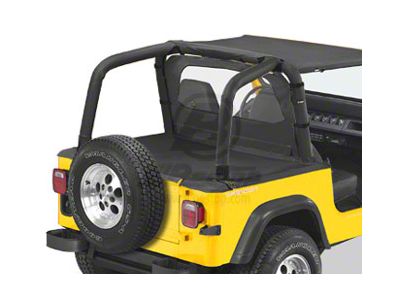 Bestop Duster Deck Cover; Black Denim (92-95 Jeep Wrangler YJ w/ Soft Top)