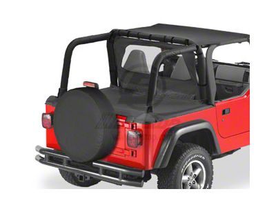 Bestop Duster Deck Cover; Black Denim (97-02 Jeep Wrangler TJ w/ Soft Top)