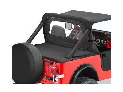 Bestop Duster Deck Cover; Black Denim (80-91 Jeep CJ7 & Wrangler YJ w/ Hard Top)
