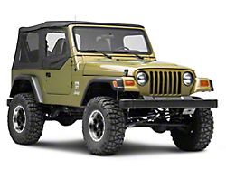 Bestop Fabric Upper Door Skins; Black Denim (97-06 Jeep Wrangler TJ)