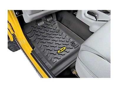 Bestop Front Floor Mats; Black (76-95 Jeep CJ5, CJ7 & Wrangler YJ)