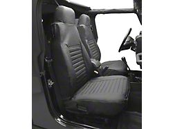 Bestop Front High-Back Seat Covers; Black Denim (87-95 Jeep Wrangler YJ)