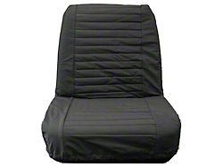Bestop Front Low-Back Seat Covers; Black Denim (66-80 Jeep CJ5 & CJ7)