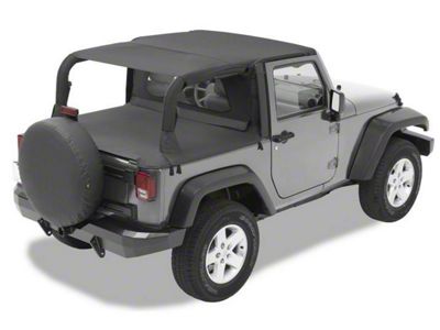 Bestop Safari-Style Header Bikini Top; Black Diamond (07-09 Jeep Wrangler JK 2-Door)
