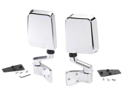 Bestop HighRock 4x4 Replacement Mirrors; Chrome (87-06 Jeep Wrangler YJ & TJ)