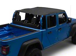Bestop Header Extended Safari Cable Style Bikini Top; Black Diamond (20-24 Jeep Gladiator JT)