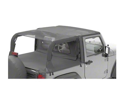 Bestop Header Extended Safari Cable Style Bikini Top; Black Diamond (24-25 Jeep Gladiator JT w/ Soft Top Door Surrounds)