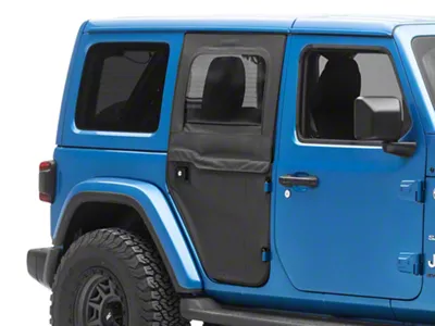 Bestop 2-Piece Full Fabric Rear Doors; Black Diamond (18-25 Jeep Wrangler JL 4-Door)