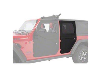 Bestop 2-Piece Full Fabric Rear Doors; Black Twill (18-25 Jeep Wrangler JL 4-Door)