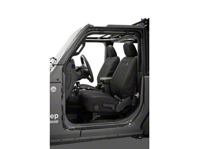 Bestop Front Seat Covers; Black Diamond (18-25 Jeep Wrangler JL 2-Door)