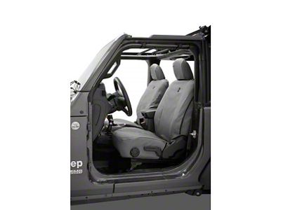 Bestop Front Seat Covers; Charcoal (18-25 Jeep Wrangler JL 2-Door)