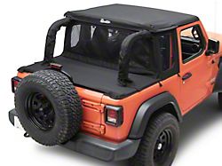 Bestop Half Top Soft Top; Black Twill (18-25 Jeep Wrangler JL 2-Door)