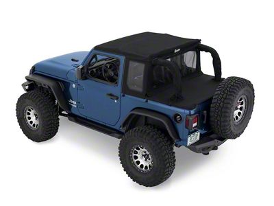 Bestop Half Top Soft Top; Black Twill (18-25 Jeep Wrangler JL 2-Door)