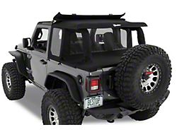 Bestop Half Top Soft Top Conversion Kit; Black Twill (07-18 Jeep Wrangler JK 2-Door)