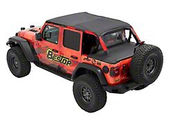 Bestop Header Extended Safari Style Bikini Top; Black Diamond (24-25 Jeep Wrangler JL 4-Door)