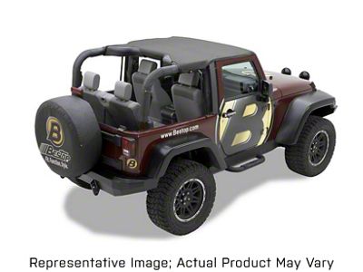 Bestop Header Standard Targa Style Bikini Top; Black Diamond (18-23 Jeep Wrangler JL)