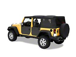 Bestop HighRock 4x4 Element Rear Door Enclosure Panels; Black (07-18 Jeep Wrangler JK 4-Door)