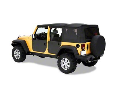 Bestop HighRock 4x4 Element Rear Door Enclosure Panels; Black (07-18 Jeep Wrangler JK 4-Door)