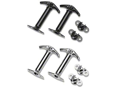 Bestop Hood Latch Set; Chrome (66-95 Jeep CJ5, CJ7 & Wrangler YJ)