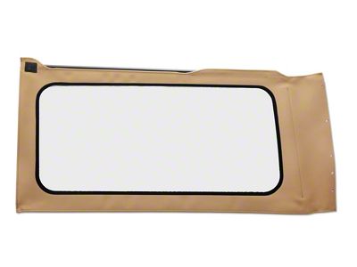 Bestop Replacement Quarter Clear Window; Tan Twill; Driver Side (18-25 Jeep Wrangler JL 2-Door w/ Soft Top)