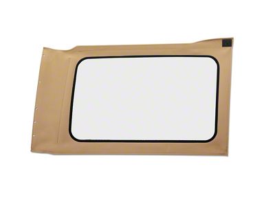 Bestop Replacement Quarter Clear Window; Tan Twill; Passenger Side (18-25 Jeep Wrangler JL 4-Door w/ Soft Top)