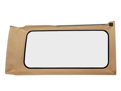 Bestop Replacement Quarter Clear Window; Tan Twill; Passenger Side (18-25 Jeep Wrangler JL 2-Door w/ Soft Top)
