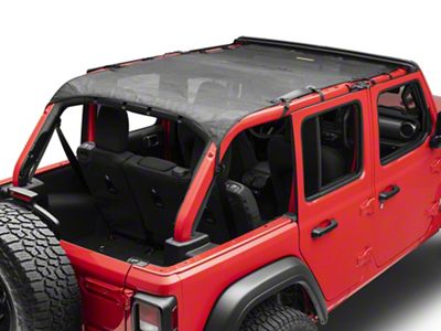 Bestop Sun Extended Safari-Style Bikini Top; Black Mesh (18-25 Jeep Wrangler JL 4-Door)