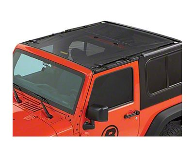 Bestop Sun Extended Safari-Style Bikini Top; Black Mesh (18-25 Jeep Wrangler JL 2-Door)
