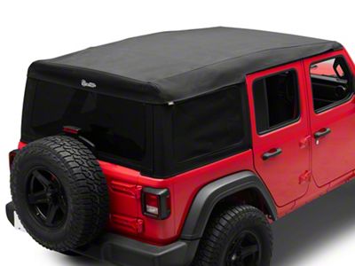 Bestop Supertop Squareback Soft Top; Black Twill (18-25 Jeep Wrangler JL 4-Door)