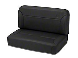 Bestop Trailmax II Fixed Back Rear Bench Seat; Black Denim (66-95 Jeep CJ5, CJ7 & Wrangler YJ)