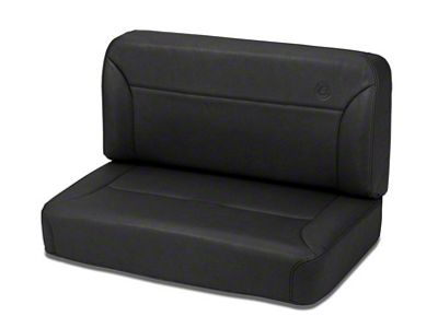 Bestop Trailmax II Fixed Back Rear Bench Seat; Black Denim (66-95 Jeep CJ5, CJ7 & Wrangler YJ)