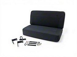 Bestop Trailmax II Fixed Back Rear Bench Seat; Black Denim (66-95 Jeep CJ5, CJ7 & Wrangler YJ)