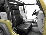 Bestop Trailmax II Pro All Vinyl Front Seat; Black Crush; Passenger Side (76-06 Jeep CJ7, Wrangler YJ & TJ)