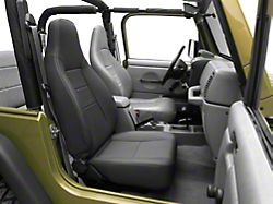 Bestop Trailmax II Sport All Vinyl Front Seat; Black Denim (76-06 Jeep CJ7, Wrangler YJ & TJ)