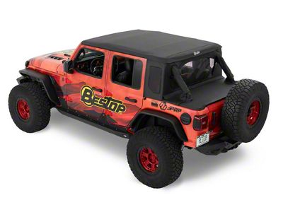 Bestop Trektop Halftop; Black Diamond (18-25 Jeep Wrangler JL 4-Door)
